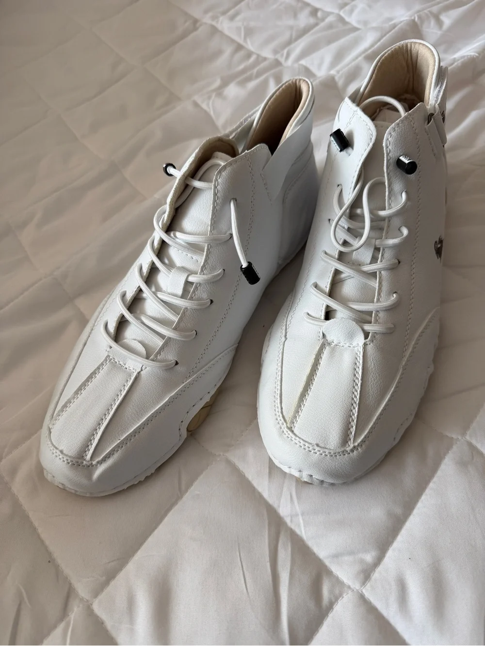 Minimalist White High-Top Leather Sneakers